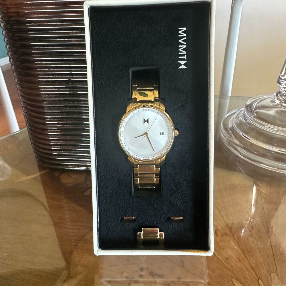 MVMT Gold Pearl Watch, Never Worn, w/ Box, Tags, & Paperwork - Needs Battery